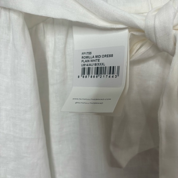 Faithfull the Brand Romilla White Linen Midi Dress - Picture 7 of 7